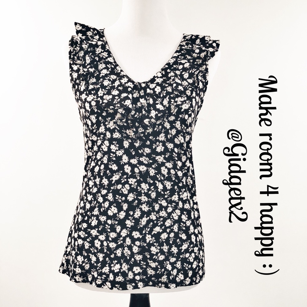 Lauren Ralph Lauren black print sleeveless top M